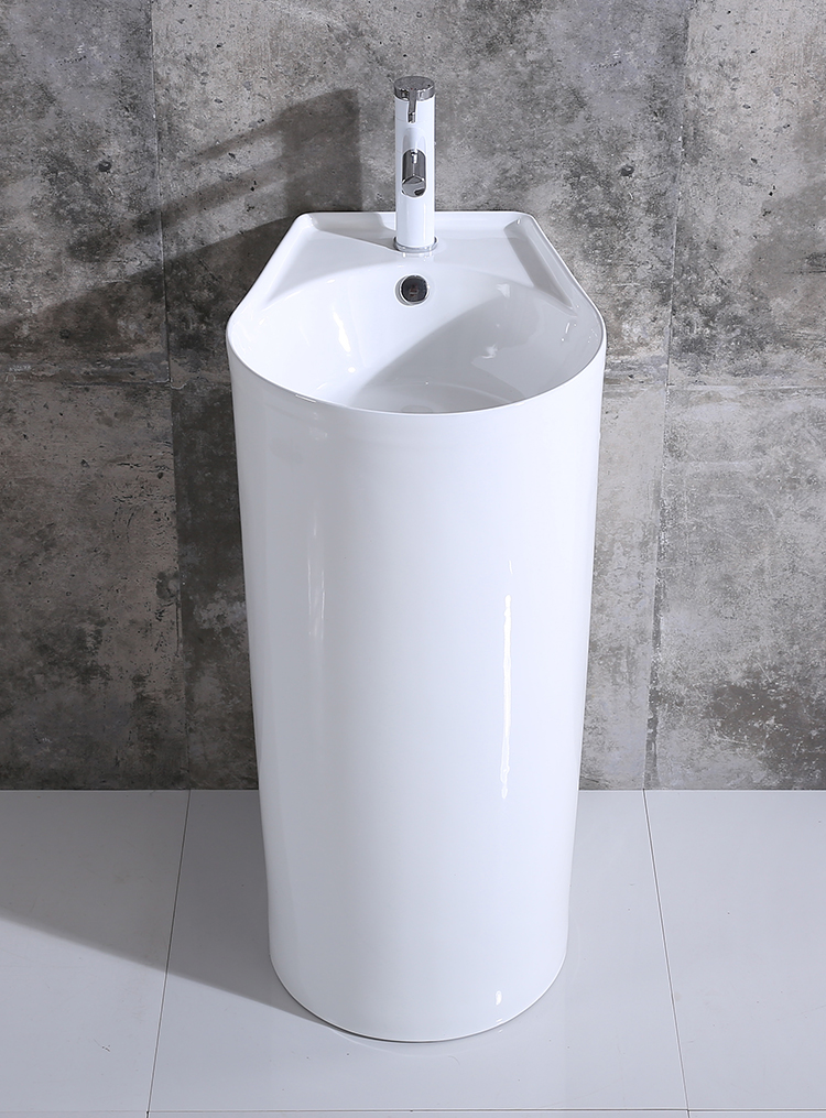 立柱盆一体式落地台盆洗手池卫生间阳台立式洗手盆脸陶瓷简约面盆 a款