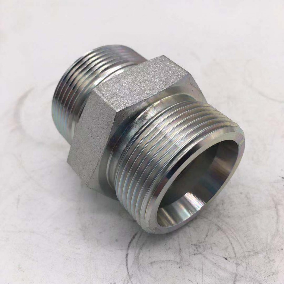标准24度锥密封液压公制外螺纹卡套式直通白锌接头1c 1d-rn 1c-52