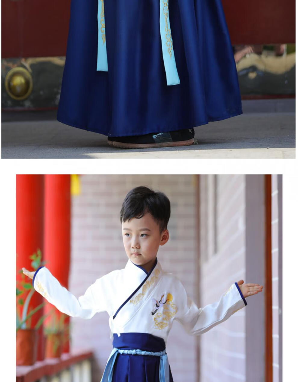 古代衣服5-13岁儿童汉服男童女襦裙古装中国风国学幼儿园表演弟子规