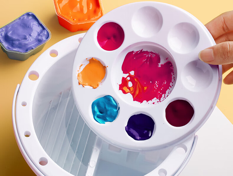 画画专用小水桶洗笔筒美术生手提洗笔桶色彩涮笔水彩水粉颜料油画多