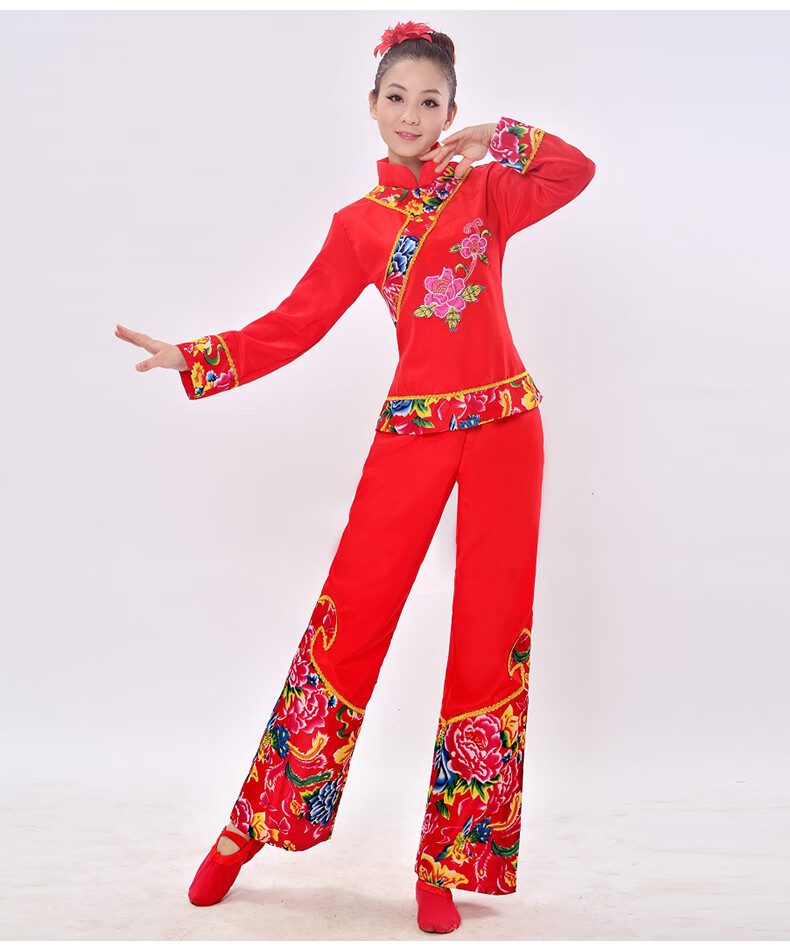 女士扭秧歌服装扭秧歌东北大花布衣服成人女喜庆演出服中老年广场舞