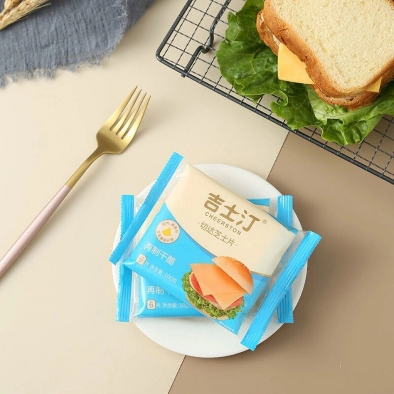 吉士汀芝士片12片 即食奶酪片独立装 汉堡三明治奶酪