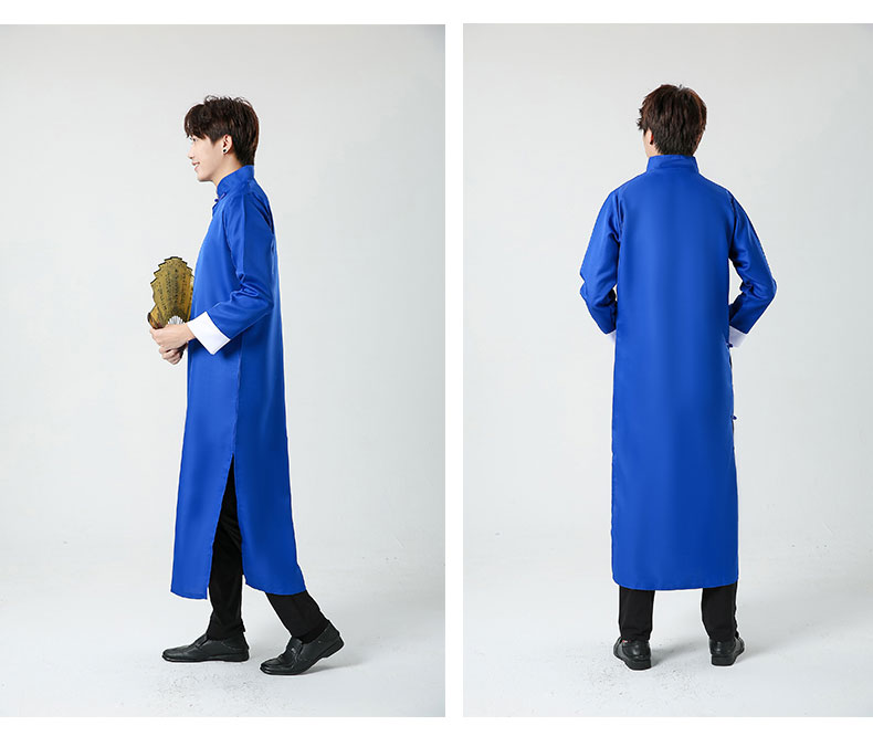 中国风大褂相声相声服大褂男士民国长袍马褂中国风主持伴郎服中式青年