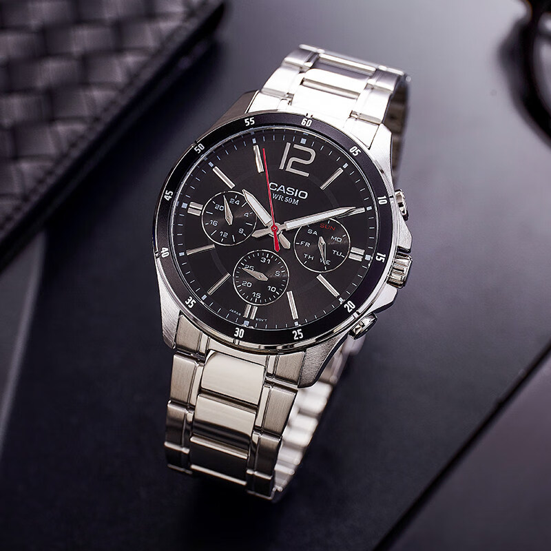 卡西欧 海外代购casio黑暗之心手表男防水运动非机械石英男表mtp-1374