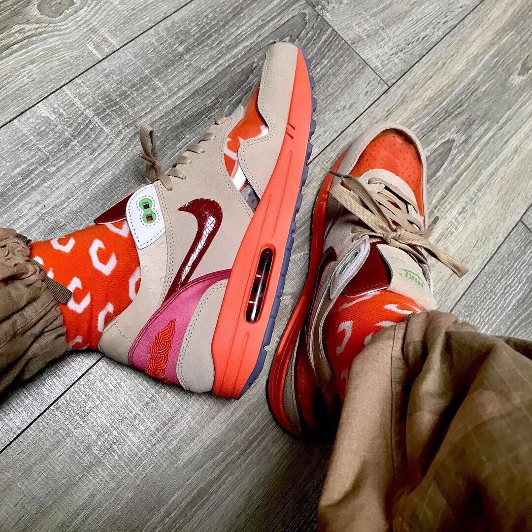 王一博同款clot air max 1 死亡之吻 2021复刻版跑步鞋dd1870-100 黑