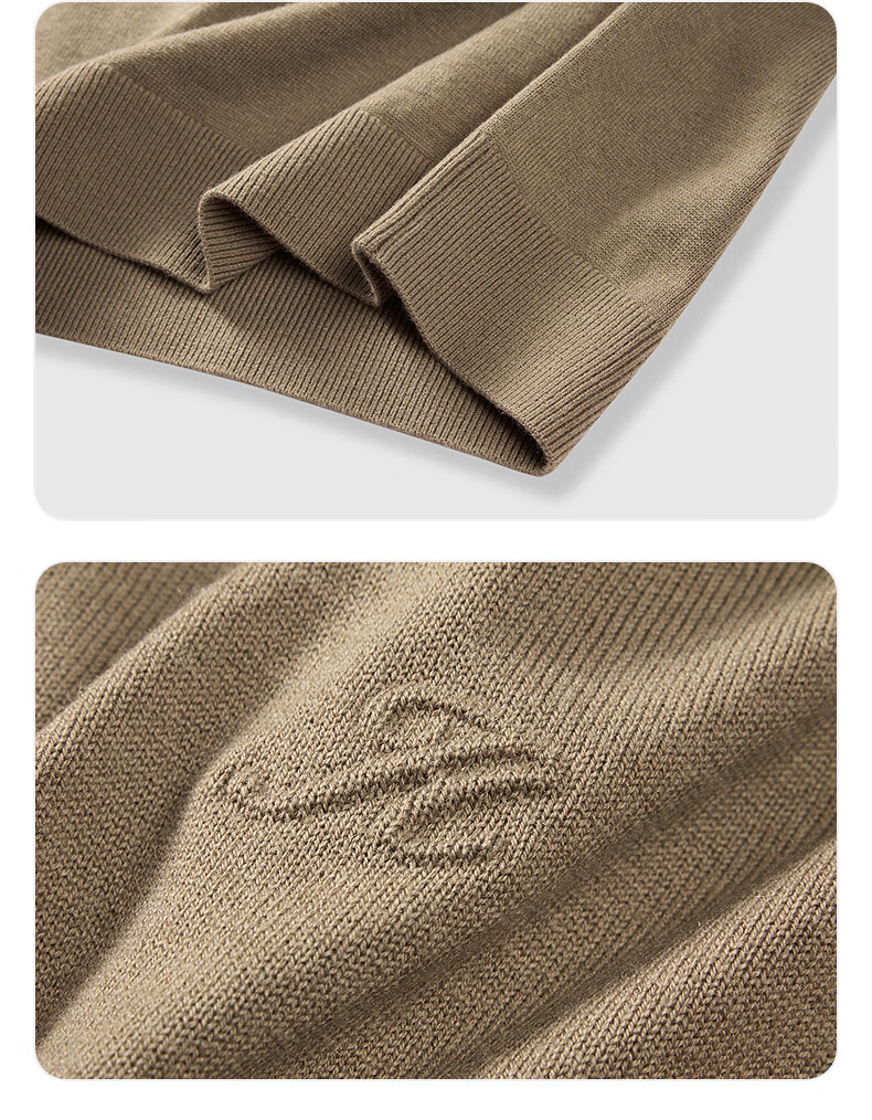 GXG Men's Clothing Mall Matching Base Layer Sweater Winter 2024, Khaki Color, 175/L 5