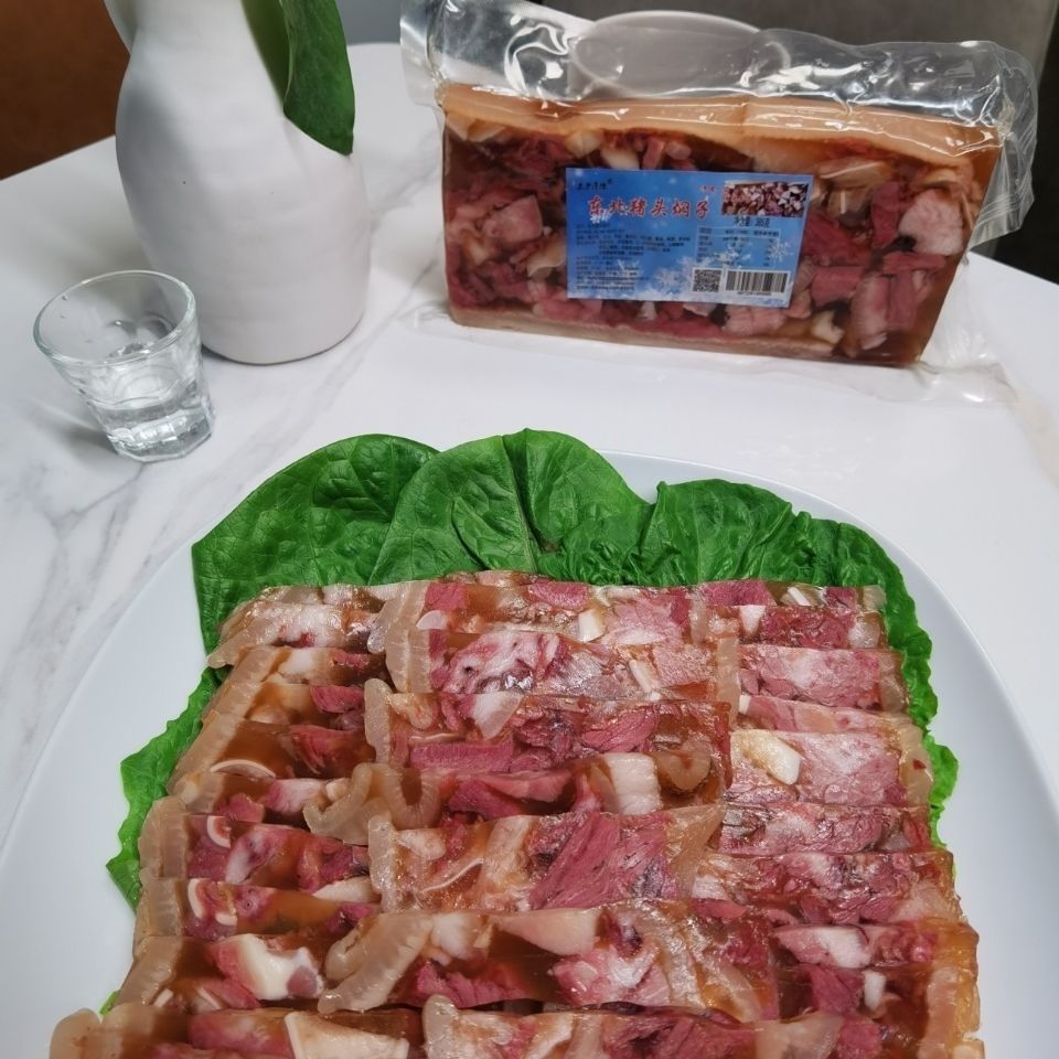 东北猪头焖子猪皮冻猪头肉皮冻即食凉菜下酒菜东北特色风味 2袋共770g