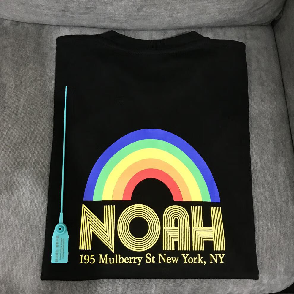 noahnyccorerainbowshop彩虹短袖t恤男欧美潮牌街头潮流情侣宝蓝色s