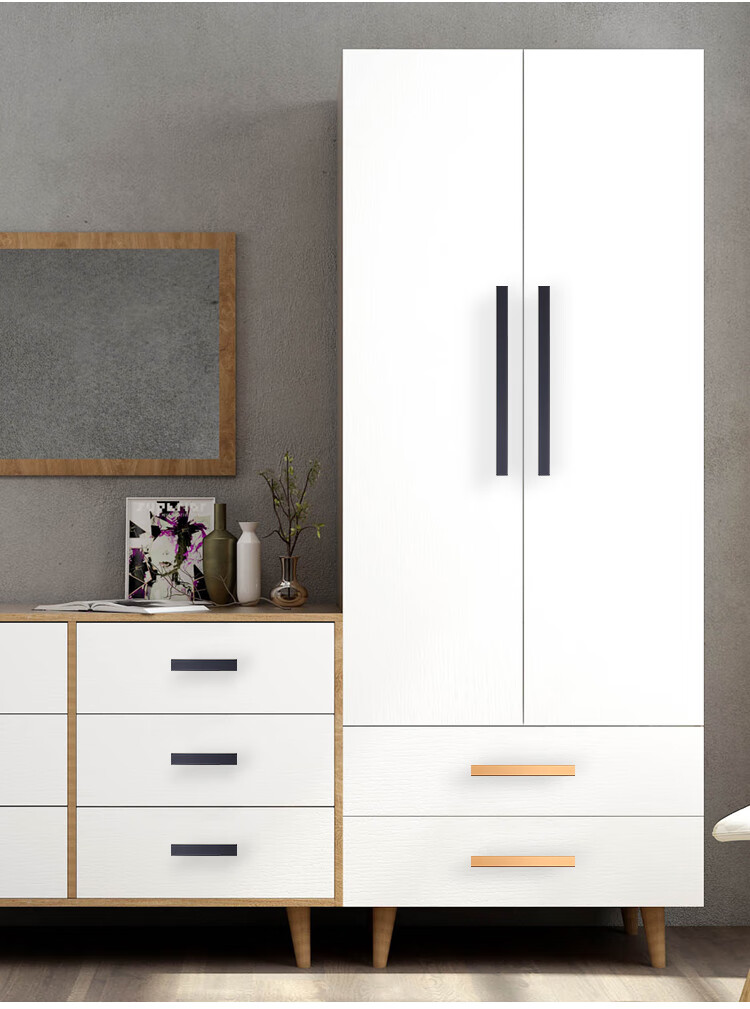 遵绪(zun xu)柜门拉手现代简约大衣柜抽屉柜子橱柜门把手铝合金黑色