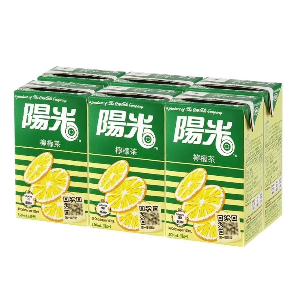 香港阳光柠檬茶低糖少甜饮品新日期原装进口6盒250毫升1组24盒250毫升