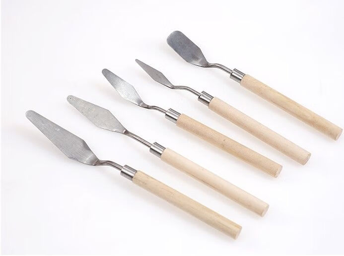 颜料铲 木质柄不锈钢油画颜料调色刀铲子 美术绘画工具 【11号】刮刀