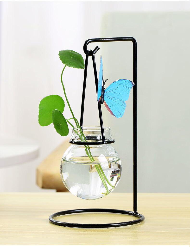 创意水培花瓶玻璃泥之昕水养绿萝容器透明花器客厅装饰绿植花盆欧式