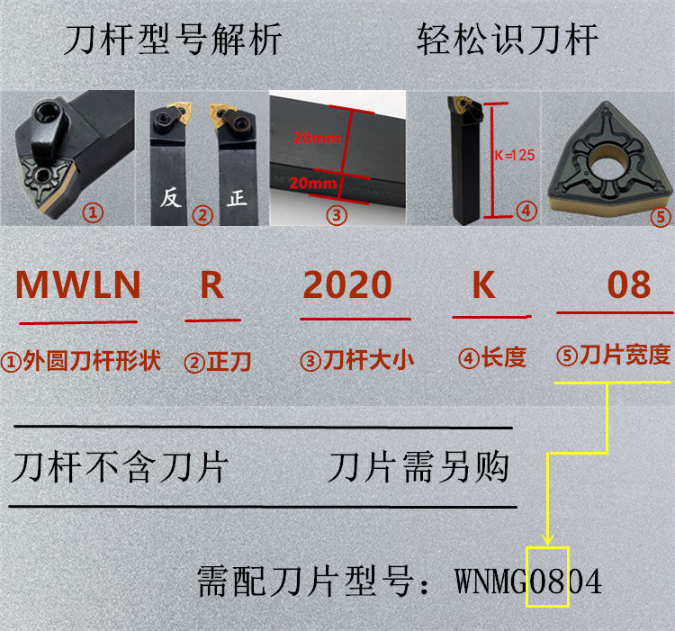 数控刀杆95度外圆车刀mwlnr2020k08/2525m08桃形桃型车床机夹刀具
