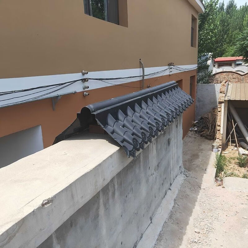 一体仿古双面围墙瓦墙头瓦树脂塑料瓦外墙院墙压顶瓦压帽瓦片1米融