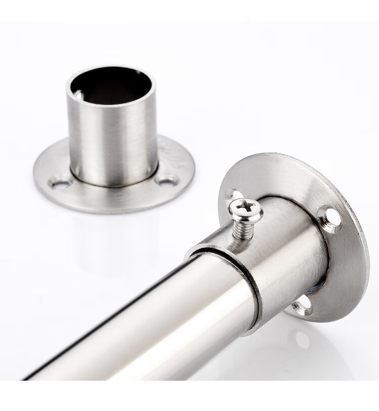 不锈钢管固定法兰座五金配件支撑晾衣杆座圆管挂衣杆托衣柜挂衣杆 304