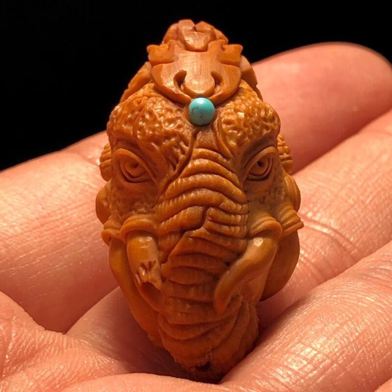 朴春象神吊坠大橄榄核单籽大核雕单颗雕刻精品文玩把件男大象挂件女