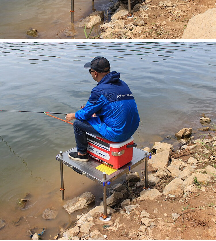 钓台新款超轻多功能加厚粗大钓台大平台可折叠深水钓i鱼台 豪华款80*