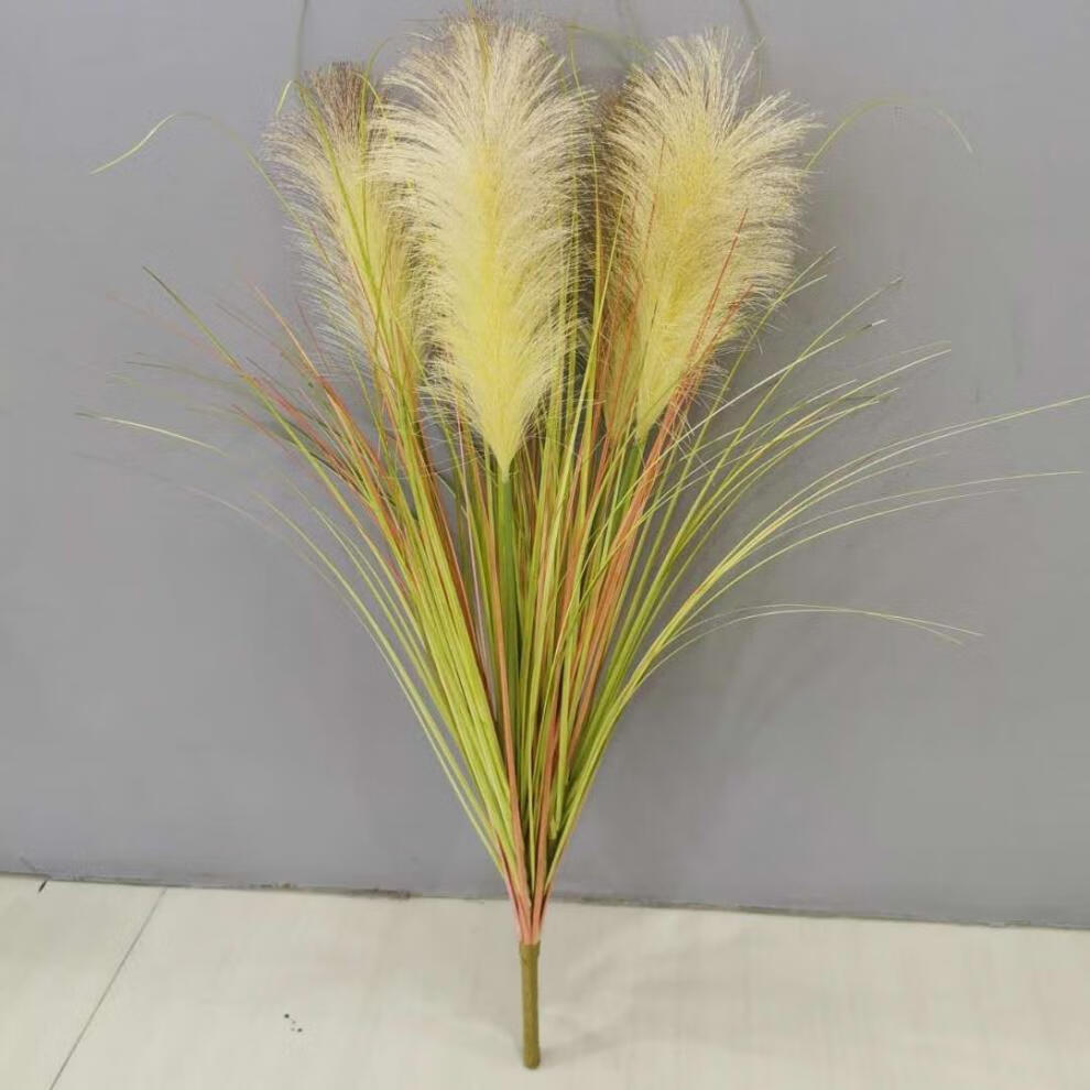 仿真花假花仿真大把束五头芦苇假芦苇狗尾巴草家居装饰软装造景90公分
