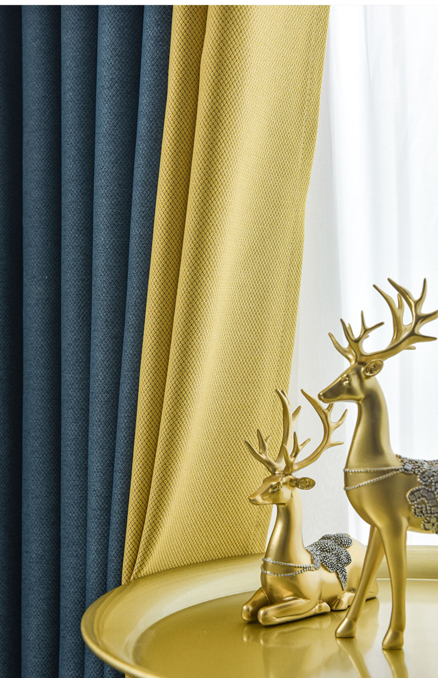 飘窗窗帘u型 全遮光卧室窗帘布2021年新款客厅主卧现代简约轻奢挂钩式