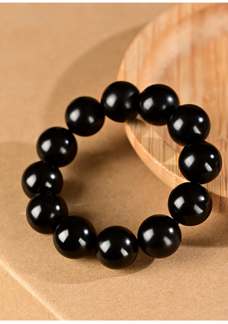 丹普新疆和田玉墨玉籽料手串男女圆珠玉石手链情侣款念珠手把件情人节