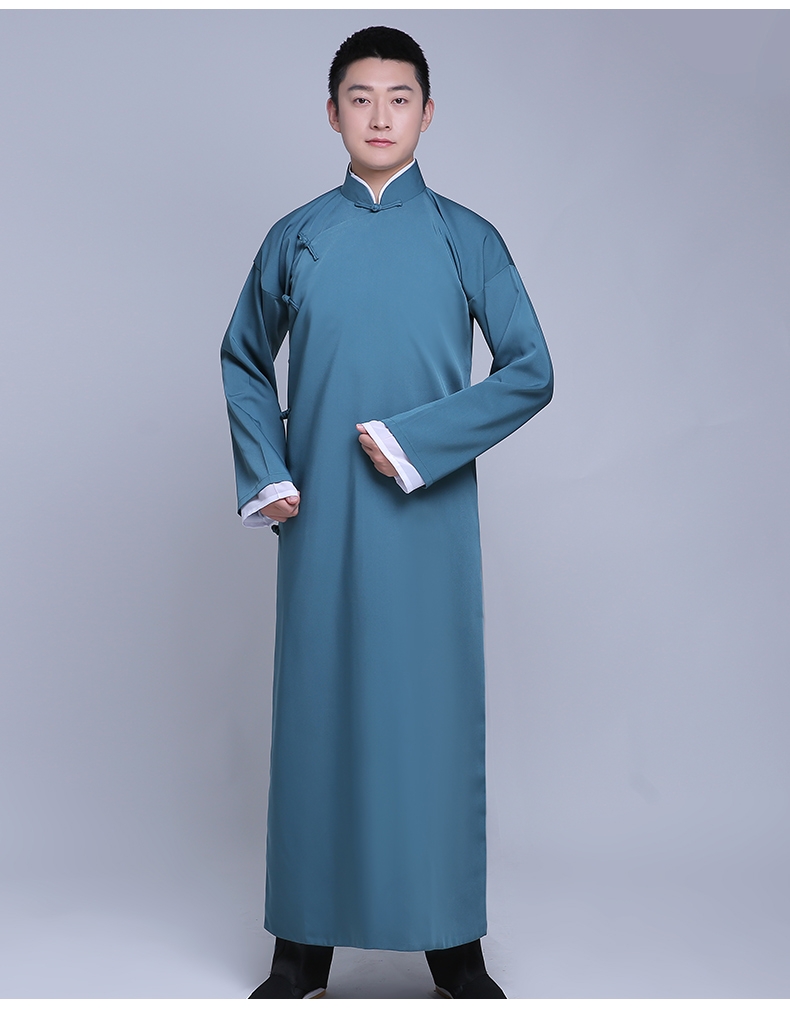 德云华服相声大褂德云社张云雷长衫男民国风长袍中式伴郎服女 嫩绿 s