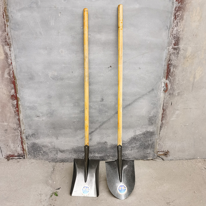 5米大钢锹 平锹 平口大铁锹锰钢全钢淬火防汛工具150cm 带柄钢色方型