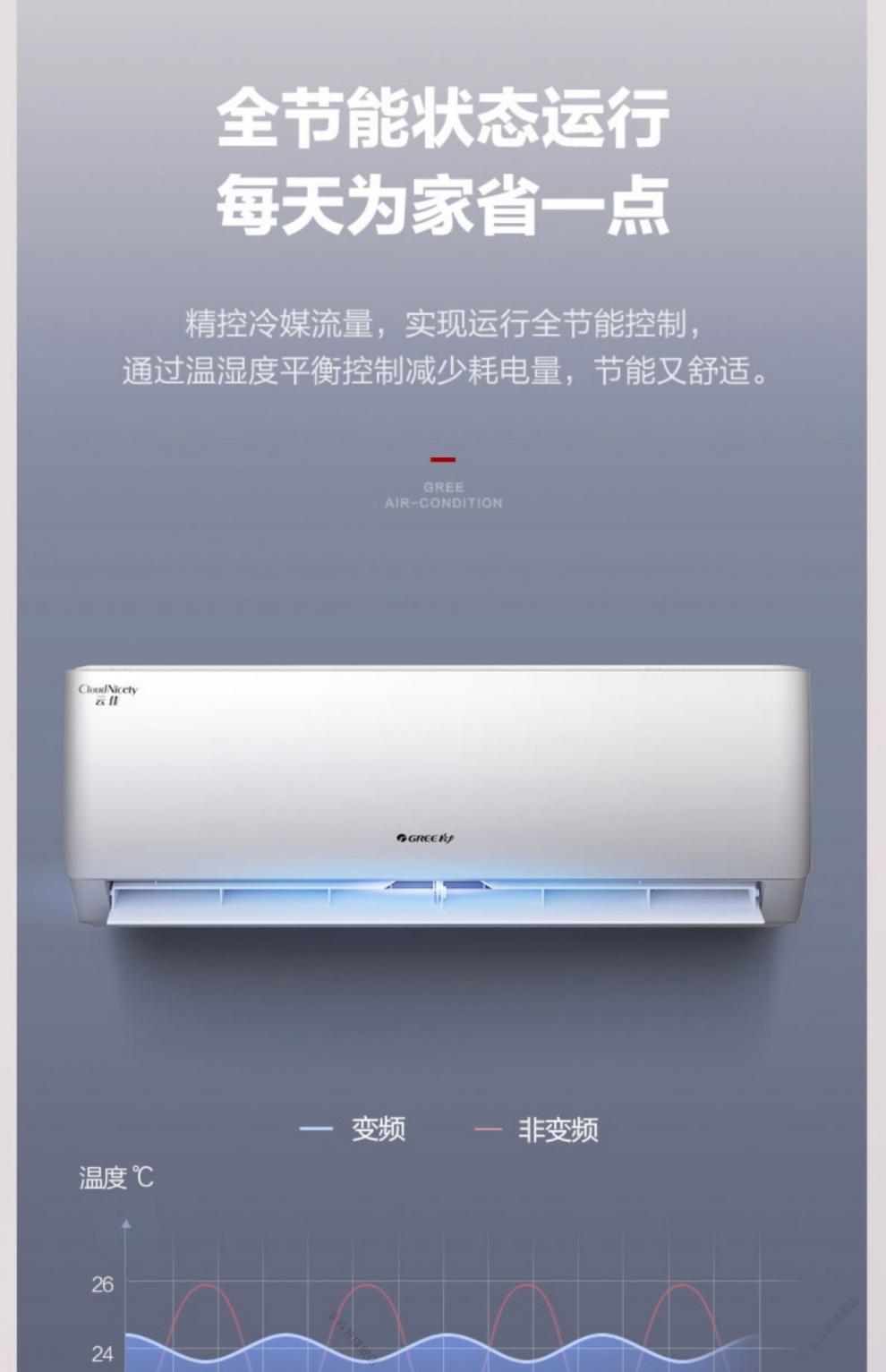 格力空调小型冷暖两用挂机1匹1.