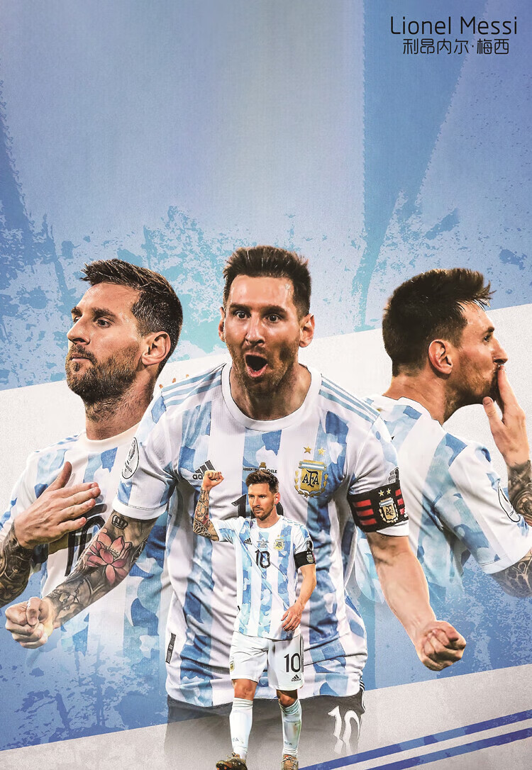 世界杯足球球星海报壁纸墙贴纸卧室宿舍墙壁画报明星周边梅西c罗