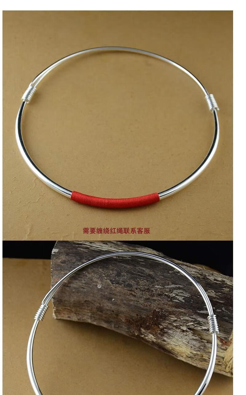 依依百福999足银宝宝项圈男女儿童银项圈复古民族风婴儿满月周岁生日