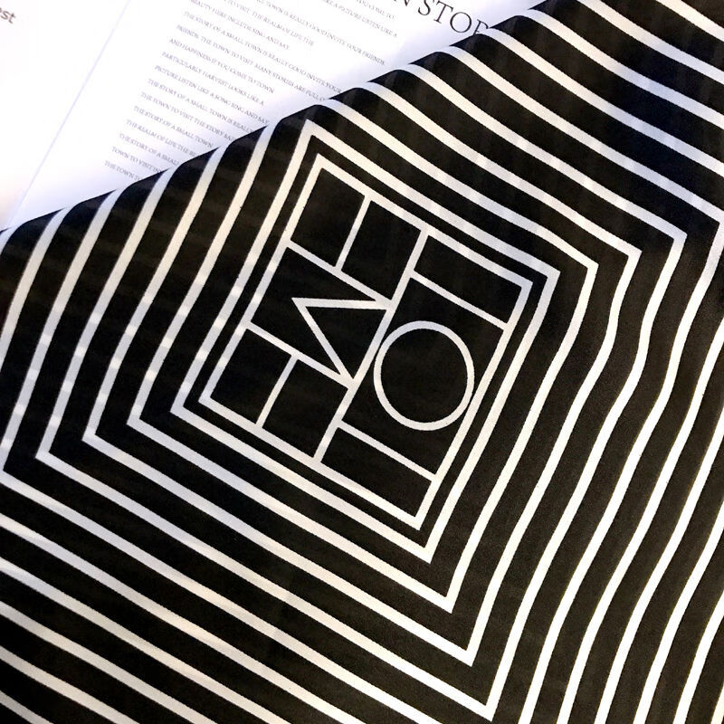 韩范ins条纹小方巾丝巾女百搭春秋装饰护颈小韩国ol通勤7070白底黑边