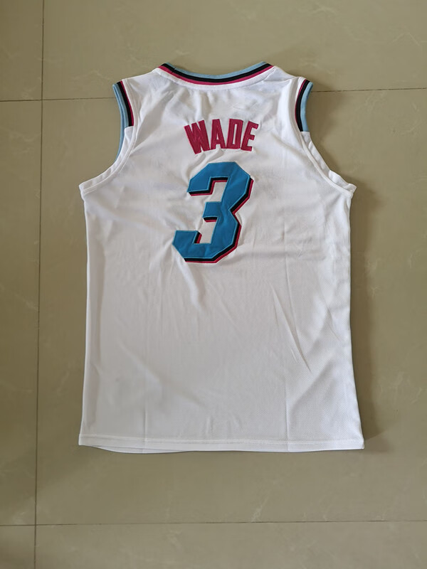 元族nba热火队3号韦德城市版密刺绣球衣夏季新款篮球服 韦德3号白色
