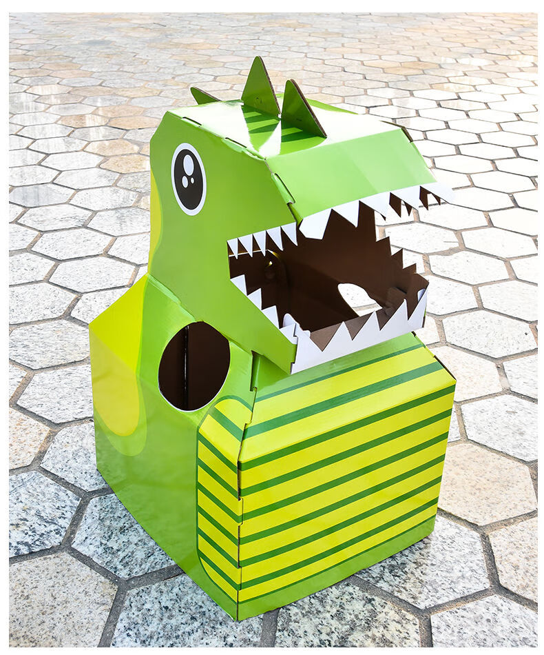 制作衣服时装秀幼儿园表演服自制材料六一儿童节创意恐龙纸箱纸皮动物