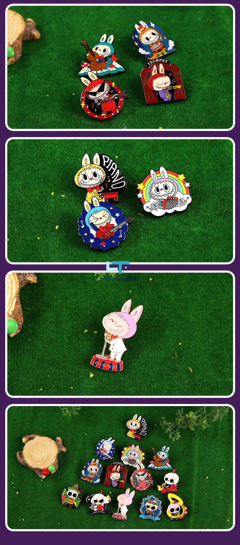 潘神洛丽 labubu森林音乐会徽章盲盒胸针不支持退货退款可爱少女心