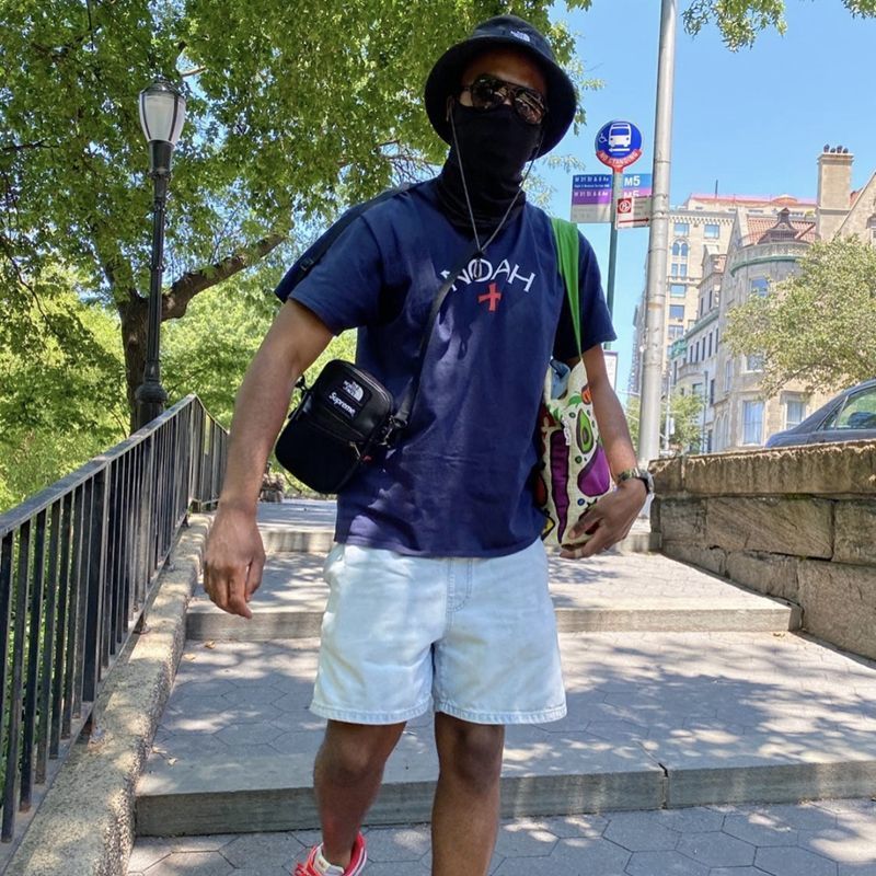 美式潮牌街头风同款noah十字架ins宽松潮流情侣短袖t恤男女tee 黑色