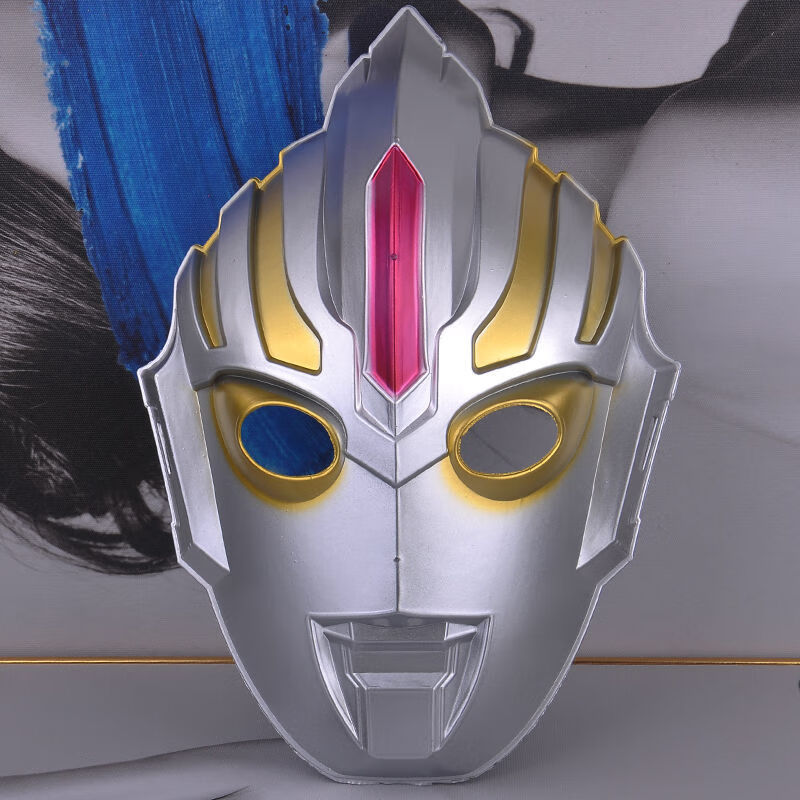 万圣节面具道具生日装饰礼物卡通可爱变形cos表演超人面具布鲁红色