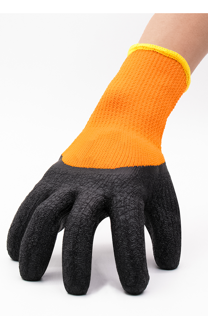 沃歌手套劳保耐磨加厚工作胶皮男工地干活浸胶冬天加绒劳防滑工业防冻