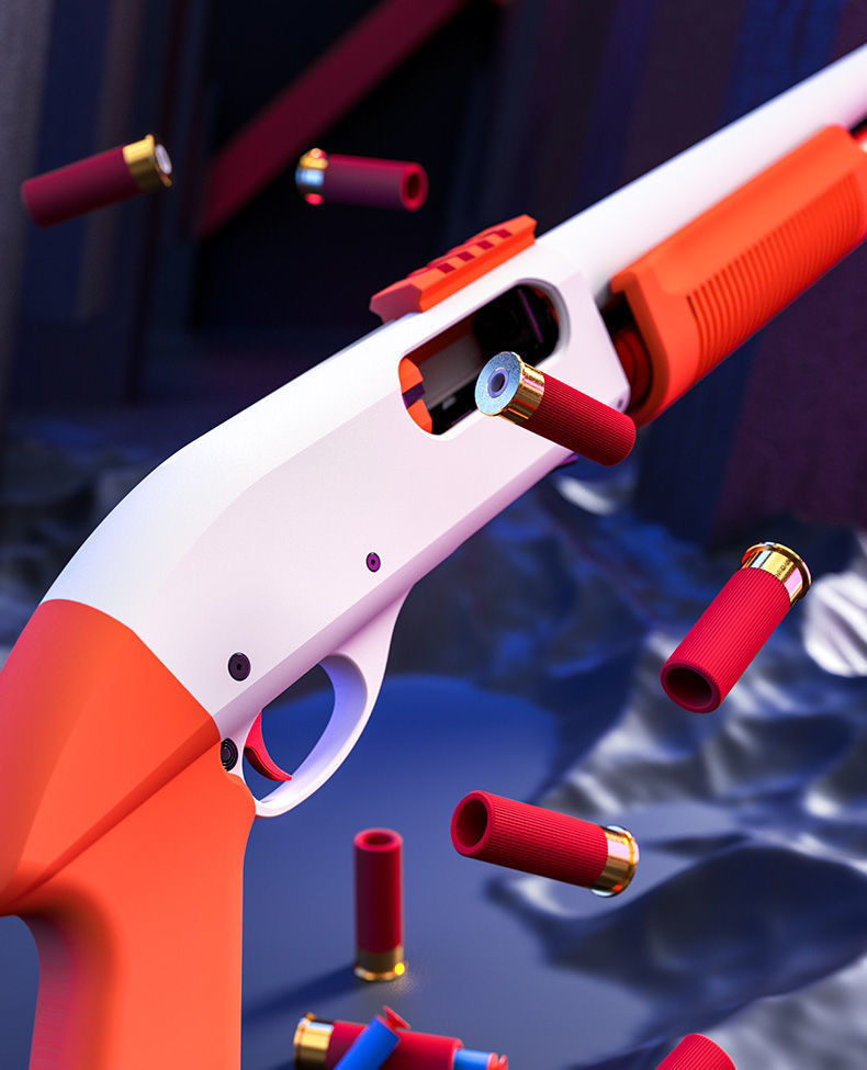 msr雷明顿抛壳m870抛壳软弹s686散弹霰弹男孩玩具喷子模型训练枪 8个