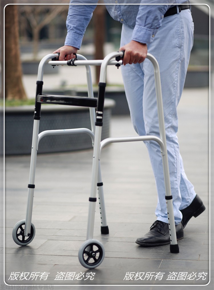 老人康复助行器步行器老年助步器手推车代步可坐轻便折叠拐杖不带轮款