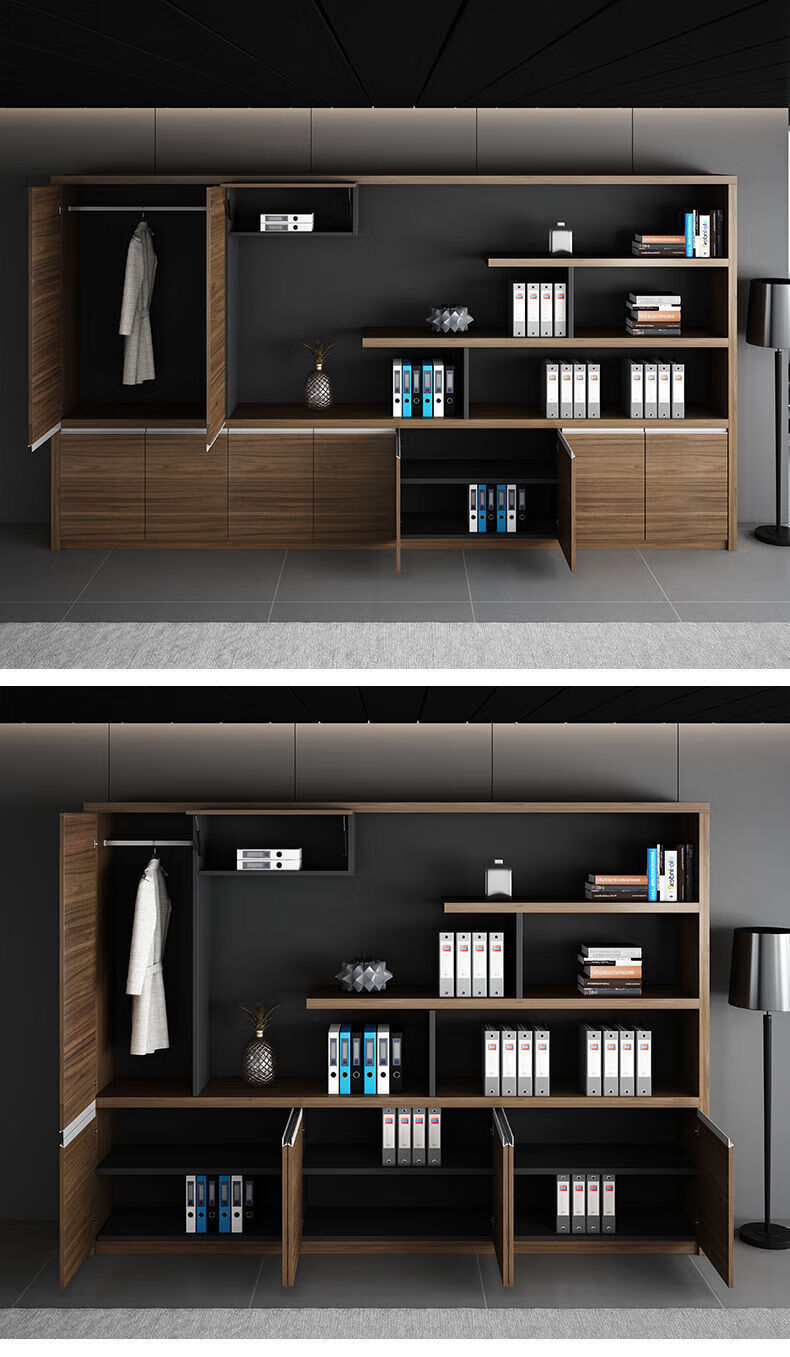 板式办公家具办公室文件柜简约现代高柜落地柜储物柜带锁资料柜子 六