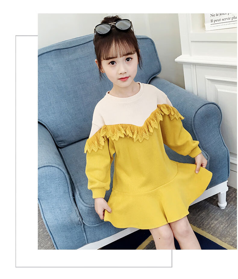 款韩版中大童洋气甜美裙子3-12岁小女孩衣服学生休闲加绒保暖童装潮