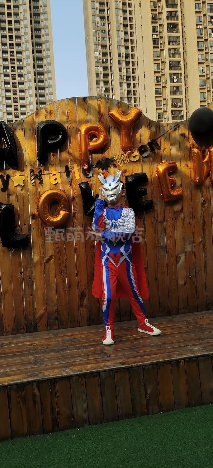 特利迦奥特曼皮套头套捷德奥特曼衣服男童圣诞节表演服演出服男孩