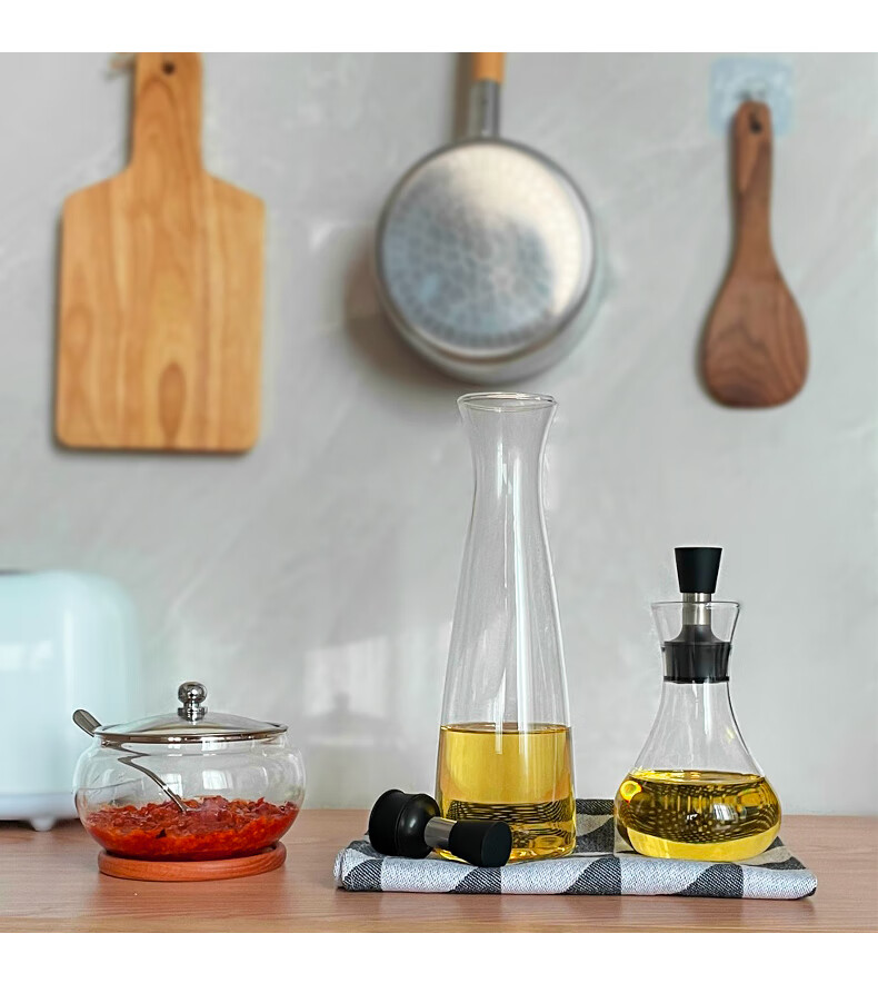 厨房酱油罐壶喜家德水饺餐厅玻璃酱油瓶醋瓶家用厨房调味瓶防漏油罐