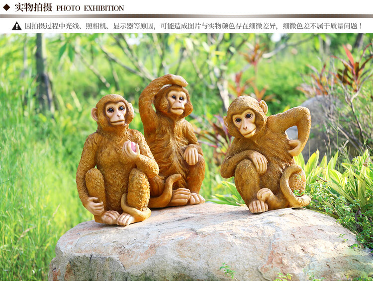 仿真金丝猴摆件玻璃钢小猴子动物树脂花园林假山景观装饰雕塑模型