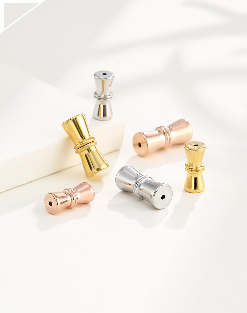 庄梦蝶 s925银穿串珍珠项链扣 螺丝扣手链搭扣扣子接头维修diy手串