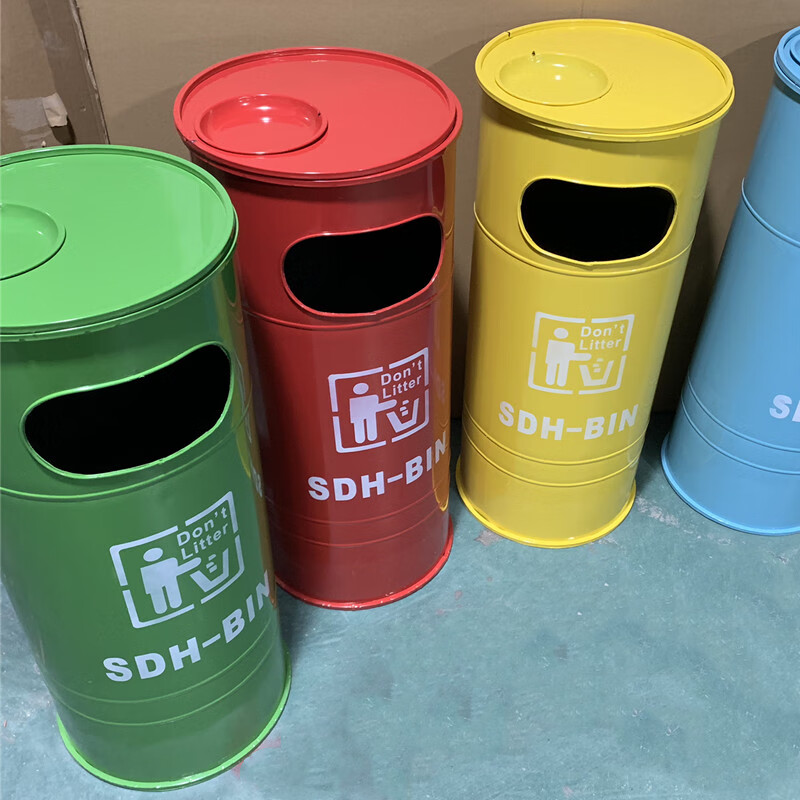 工业风油桶垃圾桶复古工业风垃圾筒铁油桶户外超大号创意个性公园收纳