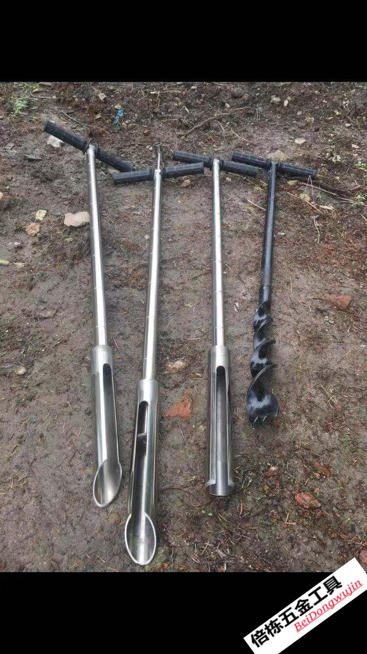 不锈钢取土钻土壤取样器原状取土钻采样器麻花钻荷兰钻根钻脚踏1米