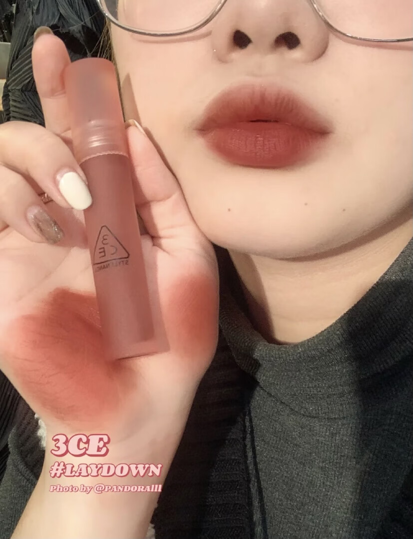 新品韩国3ce水雾哑光慕斯丝绒唇釉laydown奶茶色口红spotplayercasual