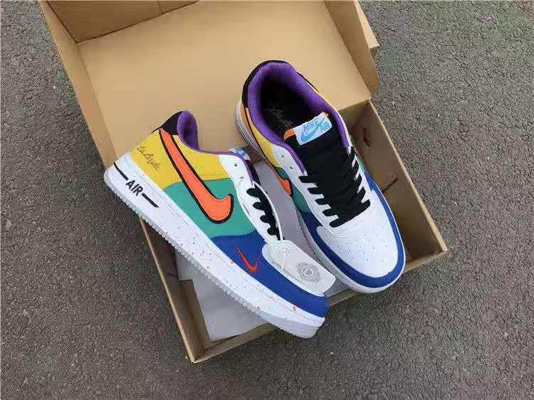 aj男鞋韩版涂鸦正版高帮低帮运动鞋春夏季百搭学生潮流鞋 洛杉矶宝蓝