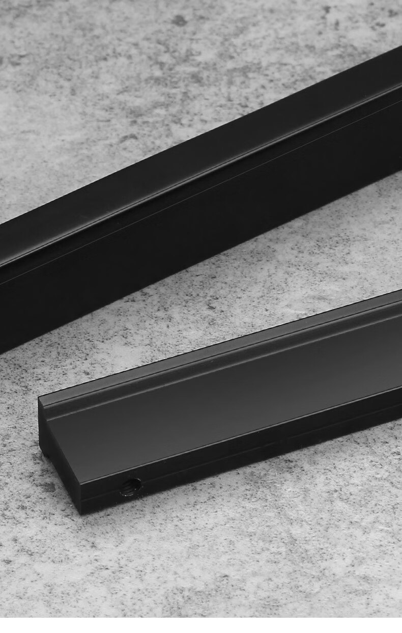 通体衣柜拉手轻奢金色加长一门到顶现代极简约长条黑色柜门把手 黑色