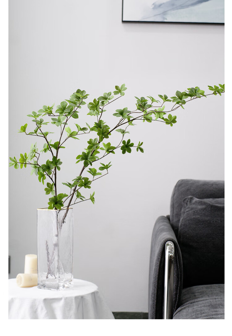 北欧风仿真绿植日本吊钟枝叶马醉木假树枝样板间客厅落地装饰摆件 3支